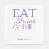 Serviette En Papier moderne élégant pastel lilac violet mariage (Devant)
