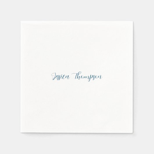 Serviette En Papier Moderne élégant Plain Simple Nom Professionnel (Devant)