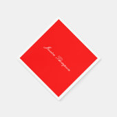 Serviette En Papier Moderne élégant Plain Simple Professionnel Rouge (Coin)