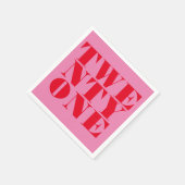 Serviette En Papier Moderne Elégant rose rouge gras 21e anniversaire (Coin)