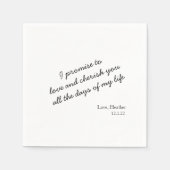 Serviette En Papier Moderne Élégant Vo Personnalisé Simple Mariage Ave (Devant)