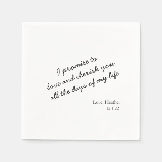 Serviette En Papier Moderne Élégant Vo Personnalisé Simple Mariage Ave (Devant)