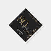 Serviette En Papier Moderne élégante calligraphie 80e anniversaire (Coin)