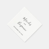 Serviette En Papier Moderne Élégante calligraphie Mariage personnalisé (Coin)