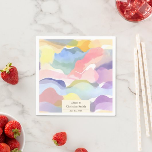 Serviette En Papier Moderne esthétique Pastel Spring Retraite Party (En situation)