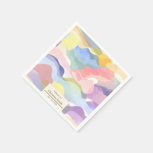 Serviette En Papier Moderne esthétique Pastel Spring Retraite Party (Coin)