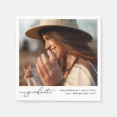 Serviette En Papier Moderne et élégant Diplômé manuscrit Script photo (Devant)