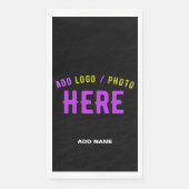 SERVIETTE EN PAPIER MODERNE ET MODERNE PERSONNALISABLE NOIR VÉRIFIÉ (Devant)