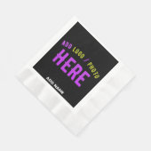 SERVIETTE EN PAPIER MODERNE ET MODERNE PERSONNALISABLE NOIR VÉRIFIÉ (Coin)