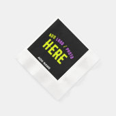 SERVIETTE EN PAPIER MODERNE ET MODERNE PERSONNALISABLE NOIR VÉRIFIÉ (Coin)