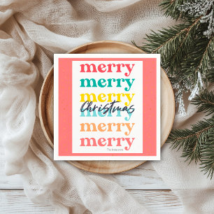 Serviette En Papier Moderne Étoiles Dorées Coloré Festif Joyeux Noël