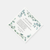 Serviette En Papier Moderne Eucalyptus Verdure Fun Faits Mariage (Coin)