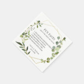 Serviette En Papier Moderne Eucalyptus Verdure Fun Faits Mariage (Coin)