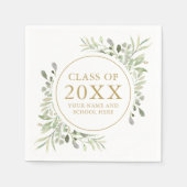 Serviette En Papier Moderne feuilles de verdure dorées pour la remise (Devant)