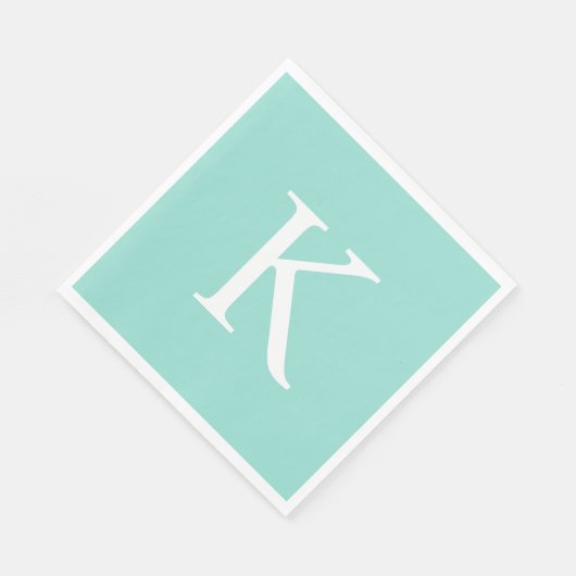 Serviette En Papier Moderne Flat Graphic Daisy Robin's Egg Blue (Coin)