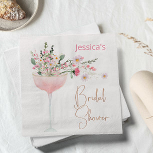 Serviette en papier Moderne Fleur des champs Verre