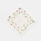 Serviette En Papier Moderne Floral Mariage Berries Insectes (Coin)
