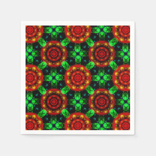 Serviette En Papier Moderne Florale Bohème Élégant Motif Abstrait #504