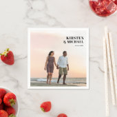 Serviette En Papier Moderne Foto Hochzeitskarte Einladung (En situation)