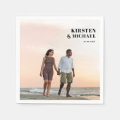 Serviette En Papier Moderne Foto Hochzeitskarte Einladung (Devant)