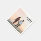 Serviette En Papier Moderne Foto Hochzeitskarte Einladung (Coin)