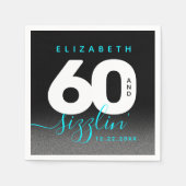 Serviette En Papier Moderne Girly Ice Blue 60 et Sizzling (Devant)