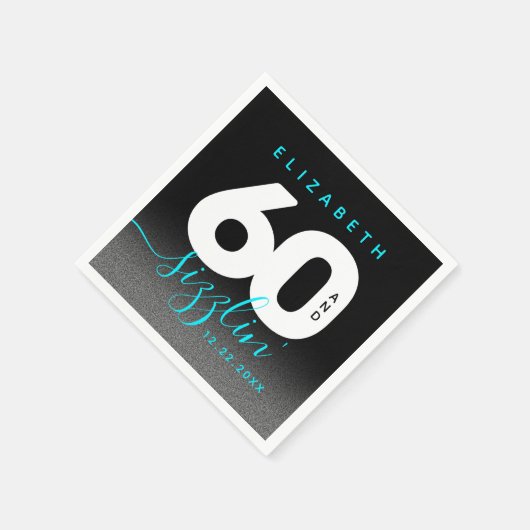 Serviette En Papier Moderne Girly Ice Blue 60 et Sizzling (Coin)