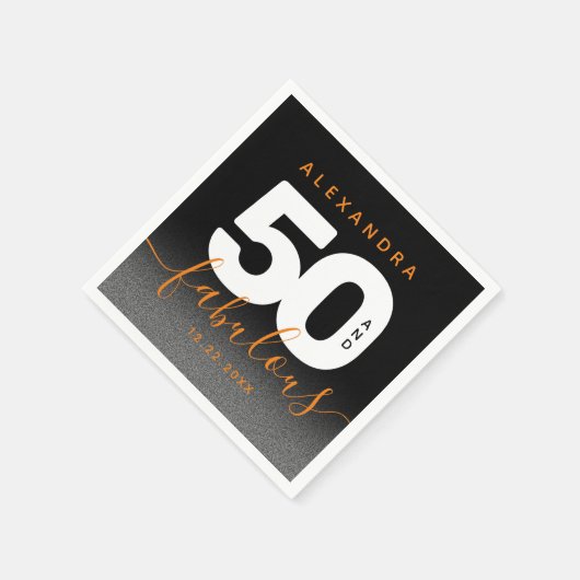 Serviette En Papier Moderne Girly Orange 50 et fabuleux (Coin)