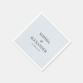 Serviette En Papier Moderne Glacial Blue & Grille Déformée (Coin)
