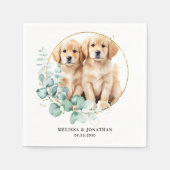 Serviette En Papier Moderne Golden Retriever Custom Pet Dog Mariage (Devant)