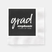 Serviette En Papier Moderne Graduate sur mesure tendance noir Grad (Devant)