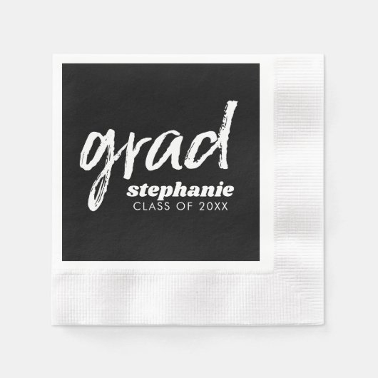 Serviette En Papier Moderne Graduate sur mesure tendance noir Grad (Devant)