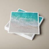 Serviette En Papier Moderne graduation plage de l'océan script de plag