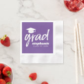 Serviette En Papier Moderne Gradué sur mesure Grad tendance - violet (En situation)