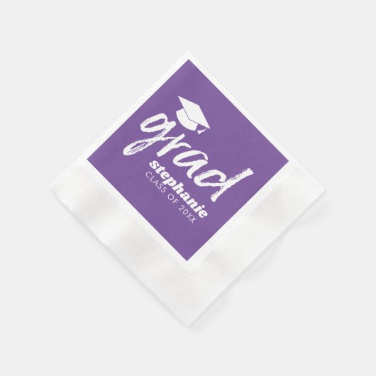 Serviette En Papier Moderne Gradué sur mesure Grad tendance - violet (Coin)