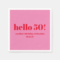 Moderne Gras brillant rose rouge 50e anniversaire 