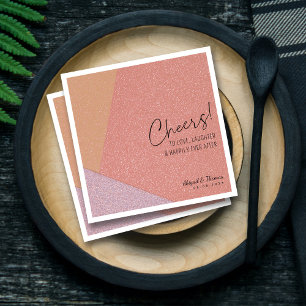 Serviette En Papier Moderne Heureux jamais après Mariage Gras Géométri