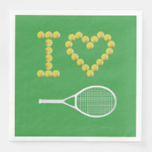 Moderne I Love Tennis Court Green