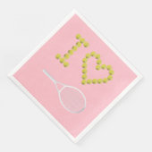 Serviette En Papier Moderne I Love Tennis Rose (Coin)