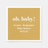 Serviette En Papier Moderne Jolie Jaune Poussiéreux Baby Shower Nom Pe (Devant)