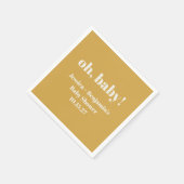 Serviette En Papier Moderne Jolie Jaune Poussiéreux Baby Shower Nom Pe (Coin)