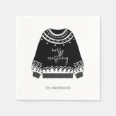 Serviette En Papier Moderne Joyeux Tout Jeu de Noël (Devant)