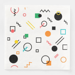 Serviette En Papier Moderne, ludique, cool, tendance, Memphis géométri