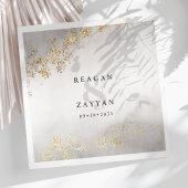 Serviette En Papier Moderne Luxe Gold Flecks Gris Aquarelle Mariage Na