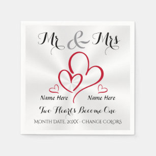 Serviette En Papier Moderne M. et Mme Cocktail serviettes PERSONNALISÉ
