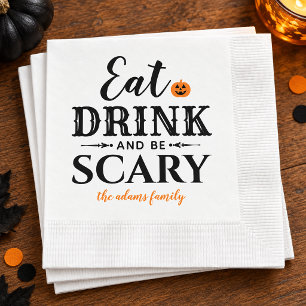 Serviette En Papier Moderne Manger Boire et être effrayant Halloween b