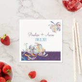 Serviette En Papier Moderne Mariage floral unique (En situation)