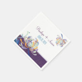 Serviette En Papier Moderne Mariage floral unique (Coin)