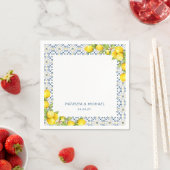 Serviette En Papier Moderne Mariage méditerranéen citron (En situation)
