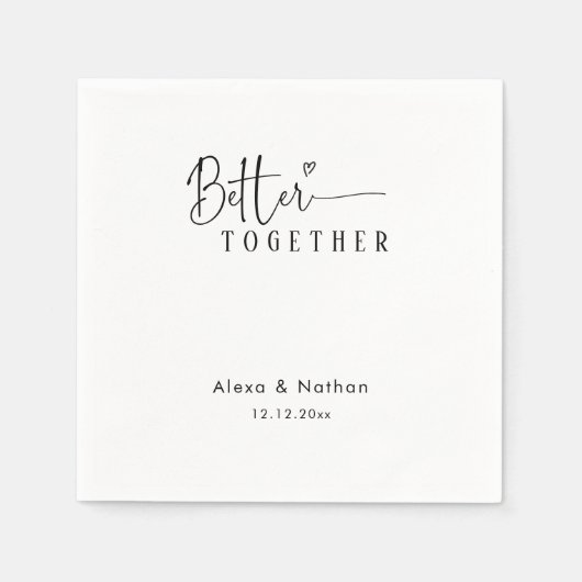 Serviette En Papier Moderne Meilleur Coeur Ensemble mariage personnali (Devant)